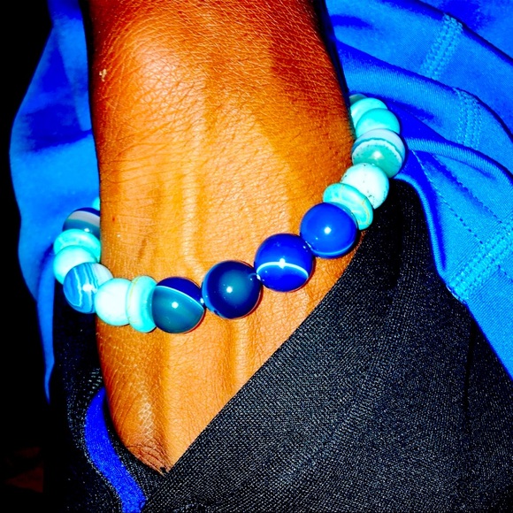 Blue Agate And Turquoise Bracelet